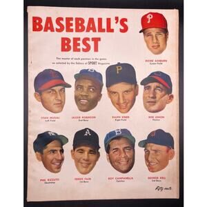 1952 Baseballs Best Magazine Jackie Robinson Stan Musial Roy Campanella Baseball